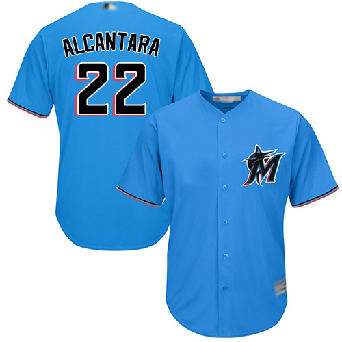 Marlins #22 Sandy Alcantara Blue Cool Base Stitched Youth MLB Jersey