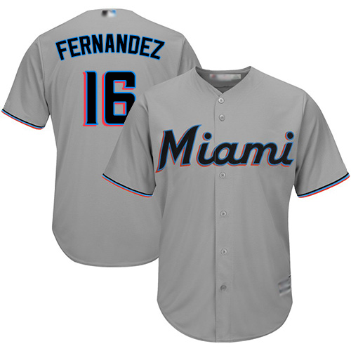 Marlins #16 Jose Fernandez Grey Cool Base Stitched Youth MLB Jersey