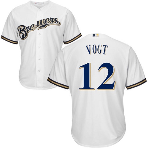 Brewers #12 Stephen Vogt White Cool Base Stitched Youth MLB Jersey
