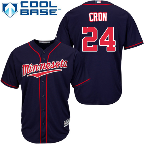Twins #24 C.J. Cron Navy Blue Cool Base Stitched Youth MLB Jersey