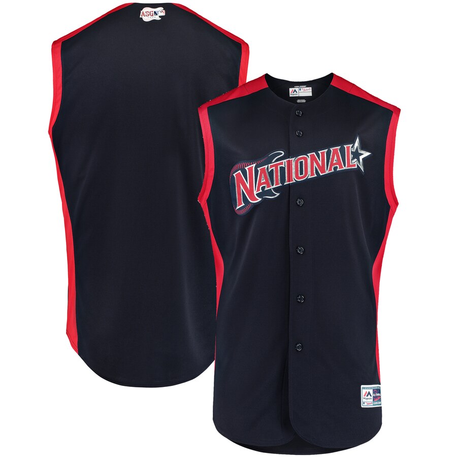 National League Blank Majestic Youth 2019 MLB All-Star Game Player Jersey Navy