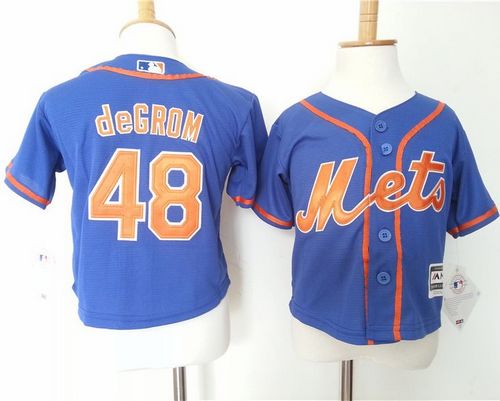 Toddler Mets #48 Jacob DeGrom Blue Alternate Home Cool Base Stitched MLB Jersey