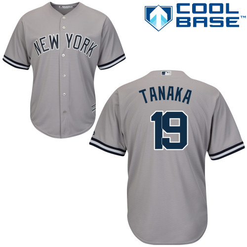 Yankees #19 Masahiro Tanaka Grey Cool Base Stitched Youth MLB Jersey