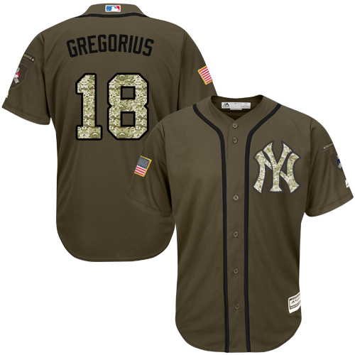 Yankees #18 Didi Gregorius Green Salute to Service Stitched Youth MLB Jersey