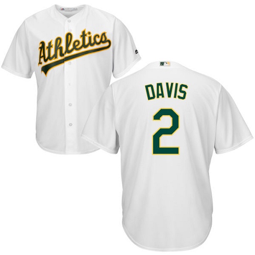 Athletics #2 Khris Davis White Cool Base Stitched Youth MLB Jersey