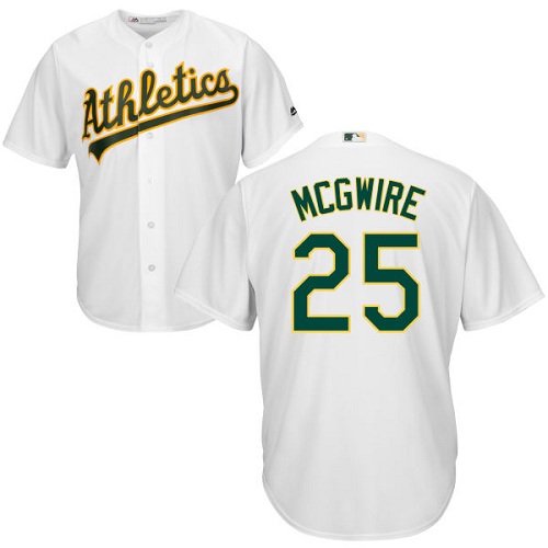 Athletics #25 Mark McGwire White Cool Base Stitched Youth MLB Jersey