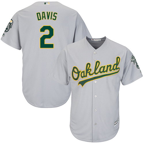 Athletics #2 Khris Davis Grey Cool Base Stitched Youth MLB Jersey