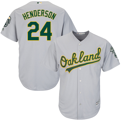 Athletics #24 Rickey Henderson Grey Cool Base Stitched Youth MLB Jersey