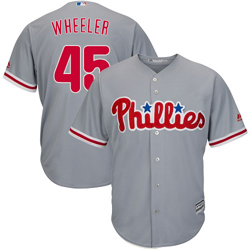 Phillies #45 Zack Wheeler Grey Cool Base Stitched Youth MLB Jersey