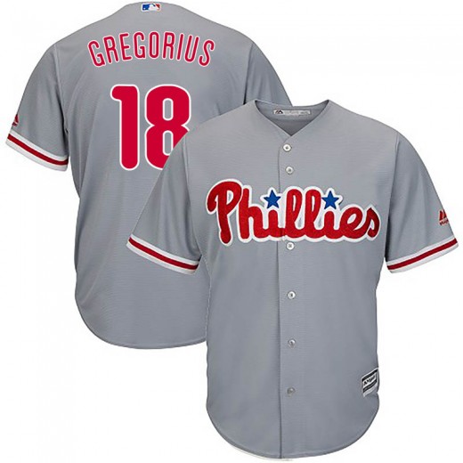 Phillies #18 Didi Gregorius Grey Cool Base Stitched Youth MLB Jersey