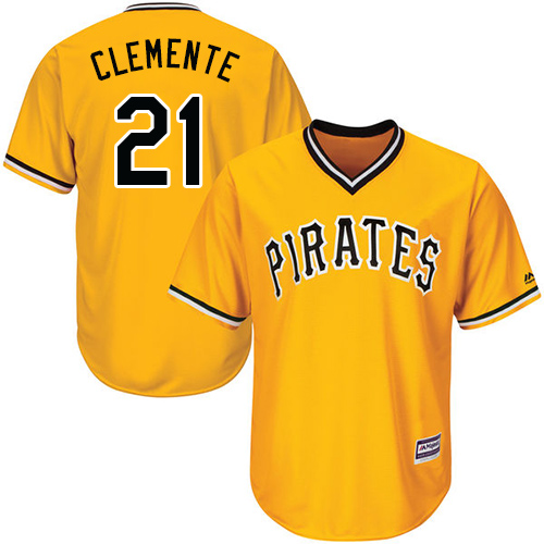 Pirates #21 Roberto Clemente Gold Cool Base Stitched Youth MLB Jersey