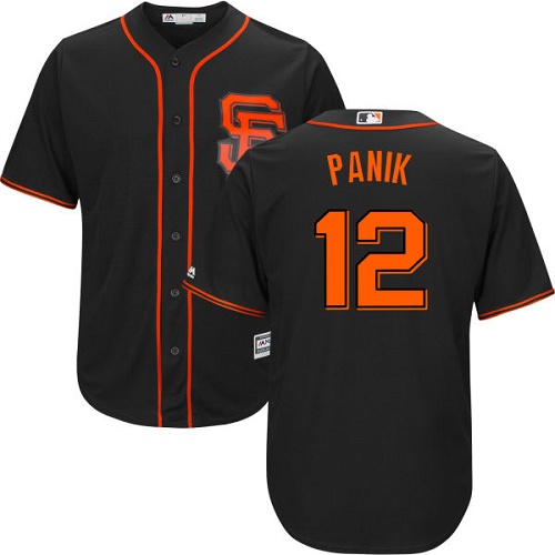 Giants #12 Joe Panik Black Alternate Cool Base Stitched Youth MLB Jersey
