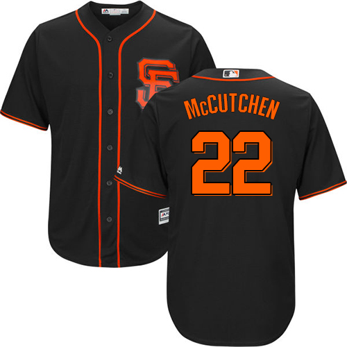 Giants #22 Andrew McCutchen Black Alternate Cool Base Stitched Youth MLB Jersey