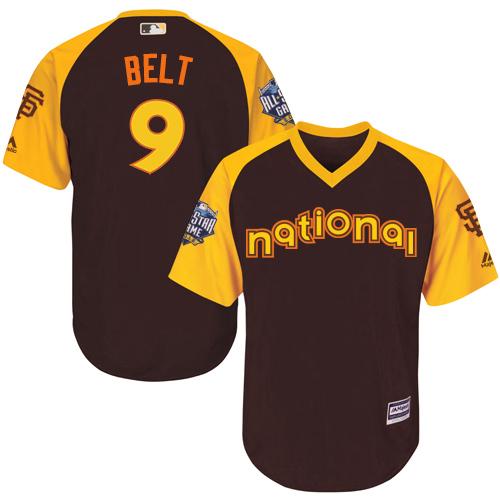 Giants #9 Brandon Belt Brown 2016 All-Star National League Stitched Youth MLB Jersey