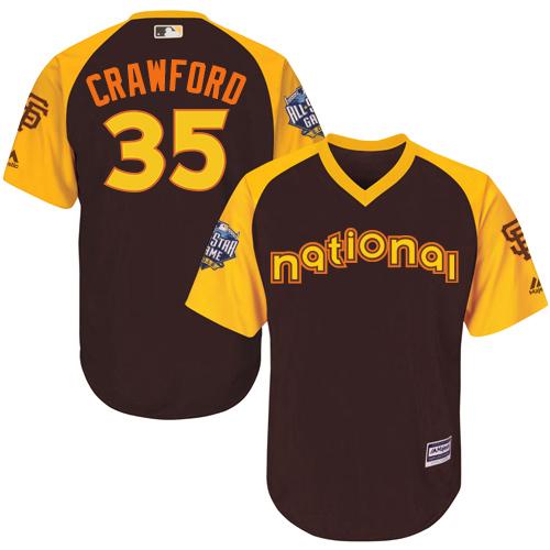 Giants #35 Brandon Crawford Brown 2016 All-Star National League Stitched Youth MLB Jersey