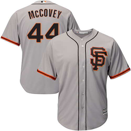 Giants #44 Willie McCovey Grey Road 2 Cool Base Stitched Youth MLB Jersey