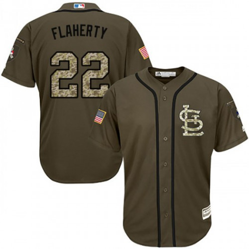 Cardinals #22 Jack Flaherty Green Salute to Service Stitched Youth MLB Jersey