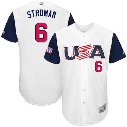 Team USA #6 Marcus Stroman White 2017 World MLB Classic Authentic Stitched Youth MLB Jersey