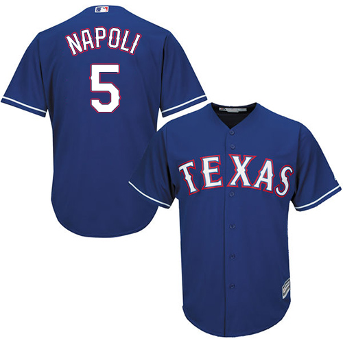 Rangers #5 Mike Napoli Blue Cool Base Stitched Youth MLB Jersey