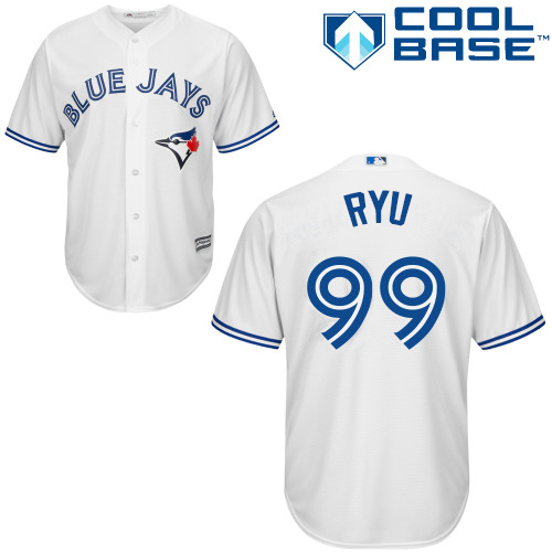 Blue Jays #99 Hyun-Jin Ryu White New Cool Base Stitched Youth MLB Jersey
