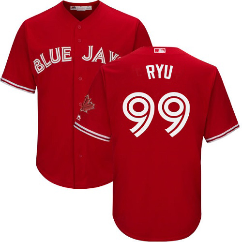 Blue Jays #99 Hyun-Jin Ryu Red New Cool Base Stitched Youth MLB Jersey