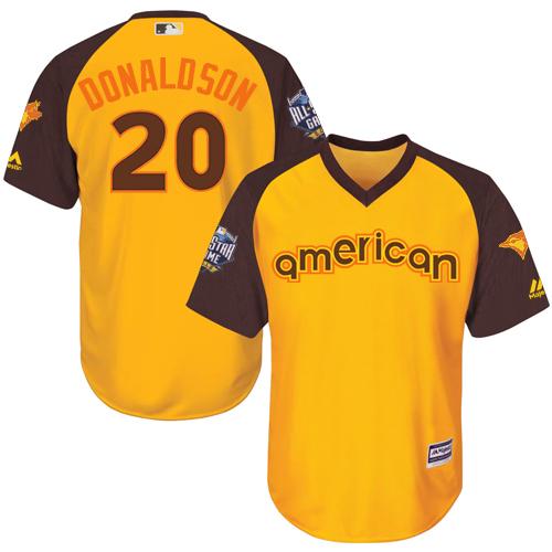 Blue Jays #20 Josh Donaldson Gold 2016 All-Star American League Stitched Youth MLB Jersey