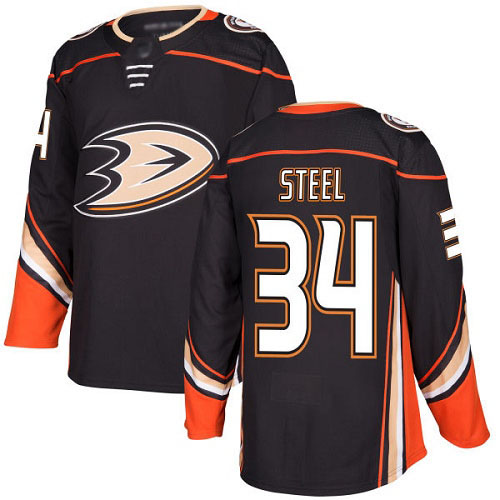 Adidas Ducks #34 Sam Steel Black Home Authentic Youth Stitched NHL Jersey