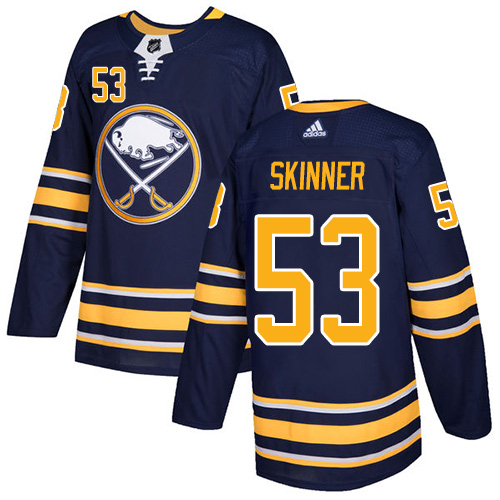 Adidas Sabres #53 Jeff Skinner Navy Blue Home Authentic Youth Stitched NHL Jersey