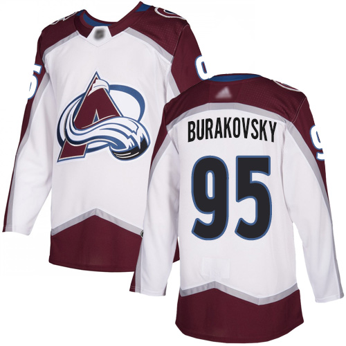 Adidas Avalanche #95 Andre Burakovsky White Road Authentic Stitched Youth NHL Jersey