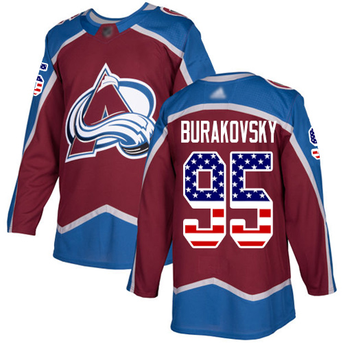 Adidas Avalanche #95 Andre Burakovsky Burgundy Home Authentic USA Flag Stitched Youth NHL Jersey