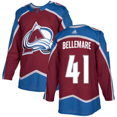 Adidas Avalanche #41 Pierre-Edouard Bellemare Burgundy Home Authentic Stitched Youth NHL Jersey