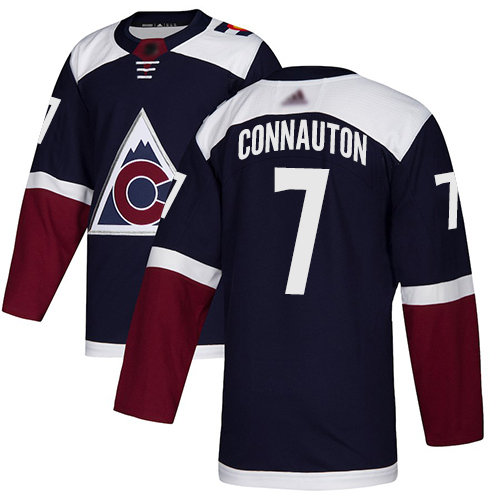 Adidas Avalanche #7 Kevin Connauton Navy Alternate Authentic Stitched Youth NHL Jersey