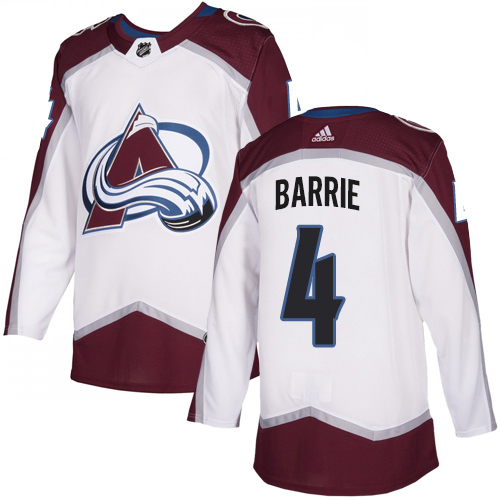Adidas Avalanche #4 Tyson Barrie White Road Authentic Stitched Youth NHL Jersey