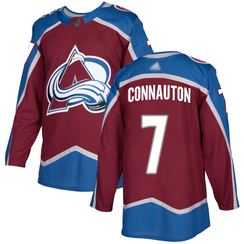 Adidas Avalanche #7 Kevin Connauton Burgundy Home Authentic Stitched Youth NHL Jersey