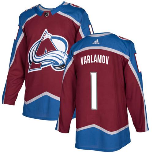 Adidas Avalanche #1 Semyon Varlamov Burgundy Home Authentic Stitched Youth NHL Jersey