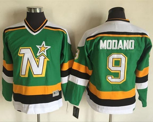 Stars #9 Mike Modano Green CCM Throwback Youth Stitched NHL Jersey