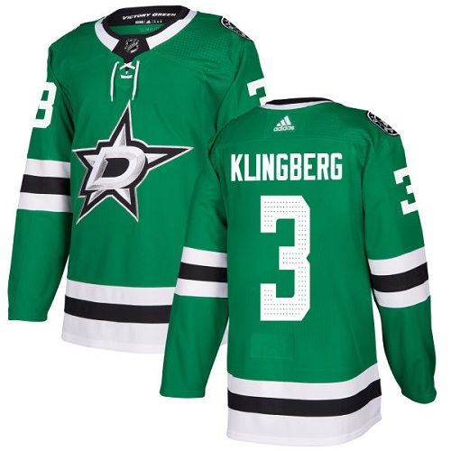 Adidas Stars #3 John Klingberg Green Home Authentic Youth Stitched NHL Jersey