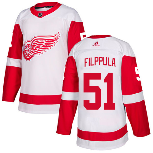 Adidas Red Wings #51 Valtteri Filppula White Road Authentic Stitched Youth NHL Jersey