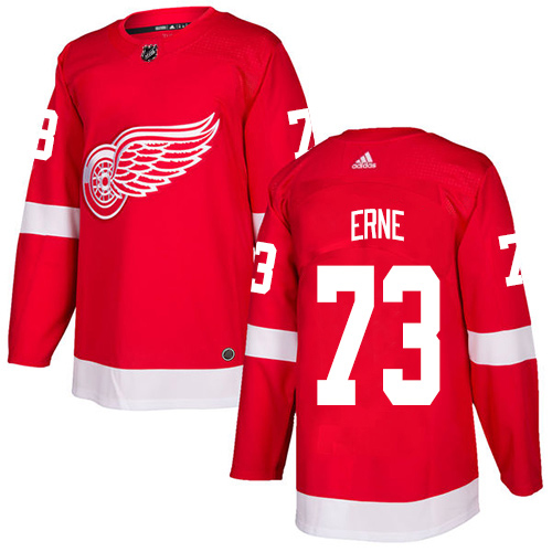 Adidas Red Wings #73 Adam Erne Red Home Authentic Stitched Youth NHL Jersey