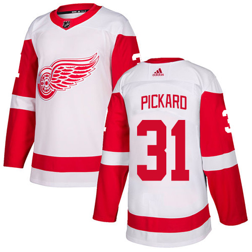 Adidas Red Wings #31 Calvin Pickard White Road Authentic Stitched Youth NHL Jersey