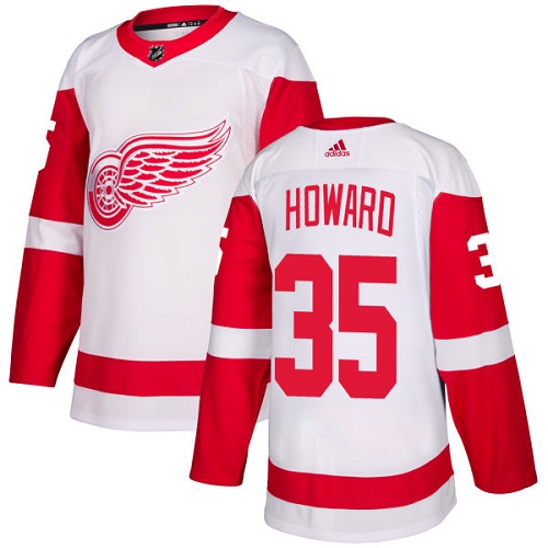 Adidas Red Wings #35 Jimmy Howard White Road Authentic Stitched Youth NHL Jersey