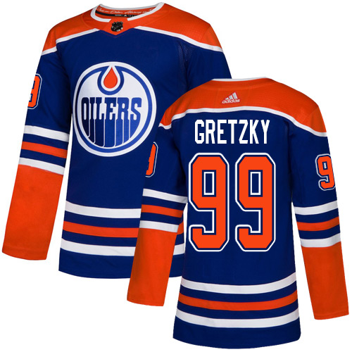 Adidas Oilers #99 Wayne Gretzky Royal Alternate Authentic Stitched Youth NHL Jersey