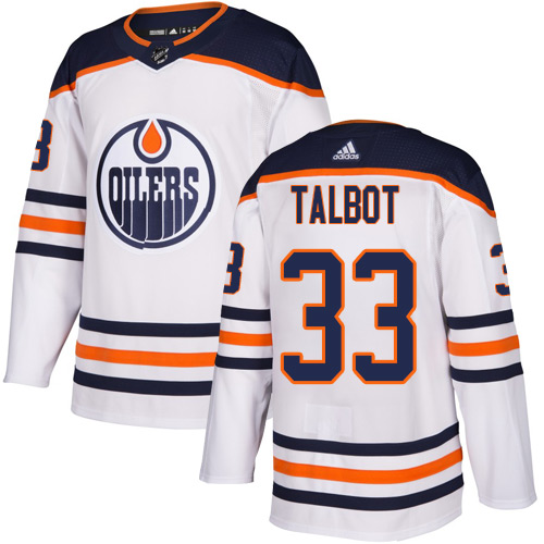 Adidas Oilers #33 Cam Talbot White Road Authentic Stitched Youth NHL Jersey