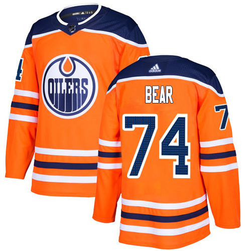 Adidas Oilers #74 Ethan Bear Orange Home Authentic Stitched Youth NHL Jersey