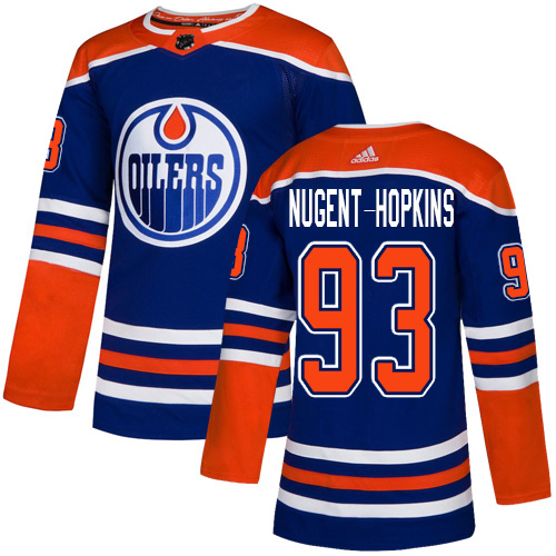 Adidas Oilers #93 Ryan Nugent-Hopkins Royal Alternate Authentic Stitched Youth NHL Jersey