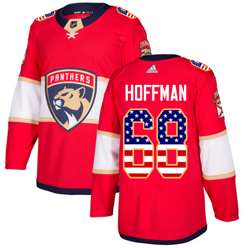 Adidas Panthers #68 Mike Hoffman Red Home Authentic USA Flag Stitched Youth NHL Jersey