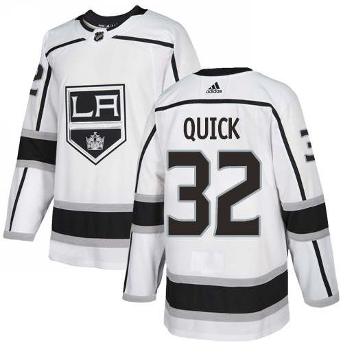 Adidas Kings #32 Jonathan Quick White Road Authentic Stitched Youth NHL Jersey