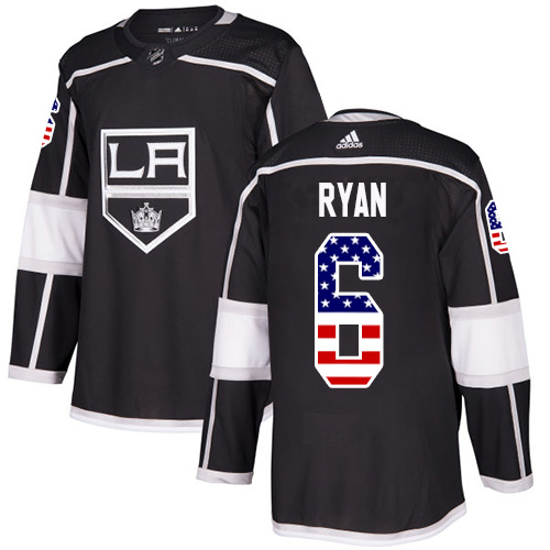 Adidas Kings #6 Joakim Ryan Black Home Authentic USA Flag Stitched Youth NHL Jersey
