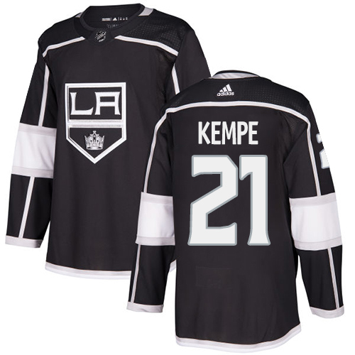 Adidas Kings #21 Mario Kempe Black Home Authentic Stitched Youth NHL Jersey