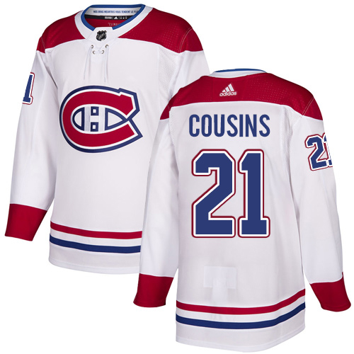 Adidas Canadiens #21 Nick Cousins White Road Authentic Stitched Youth NHL Jersey